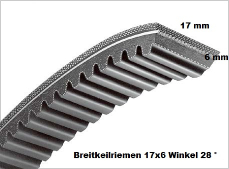 Breitkeilriemen 17x6x630 mm